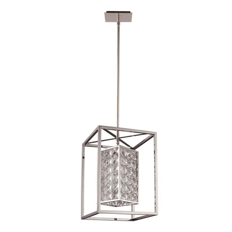Struttura Modern Crystal & Steel 10" Geometric Pendant