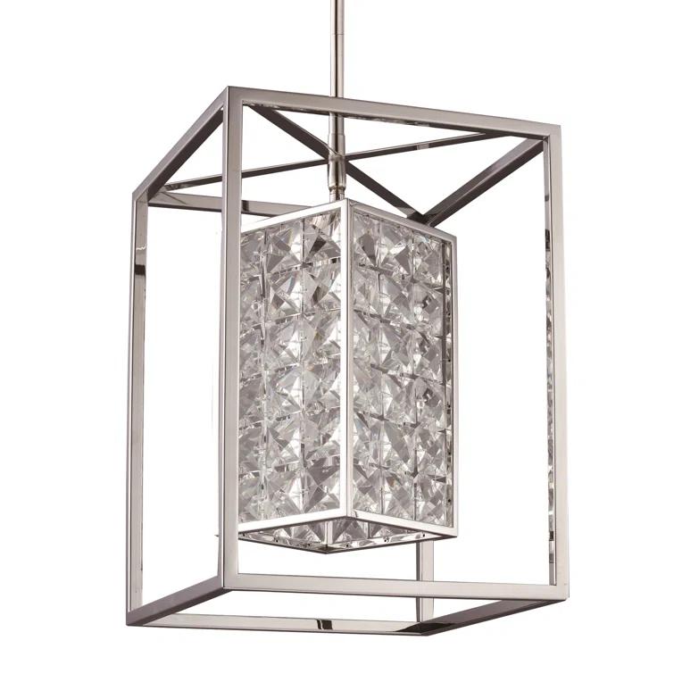 Struttura Modern Crystal & Steel 10" Geometric Pendant