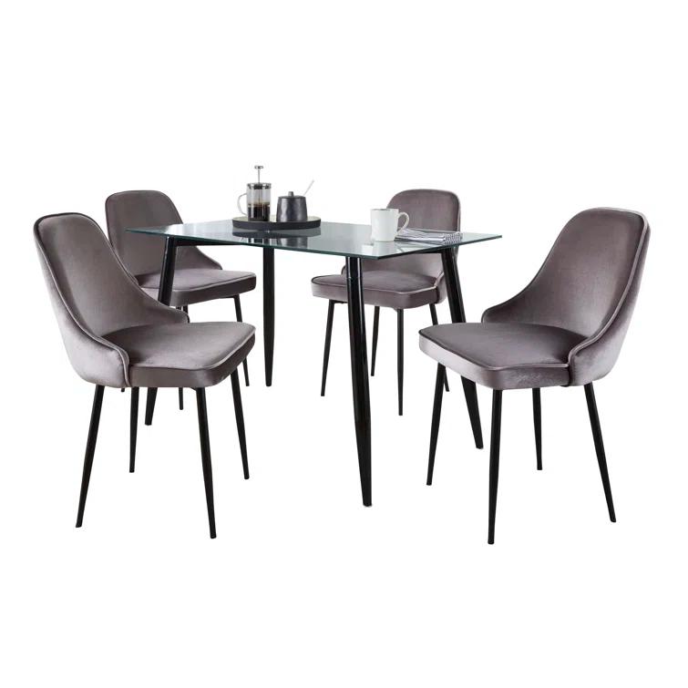 4 - Person Glass Top Four Leg Dining Set