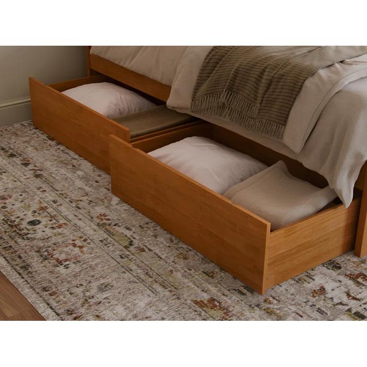 Solid Wood Platform Storage Bed