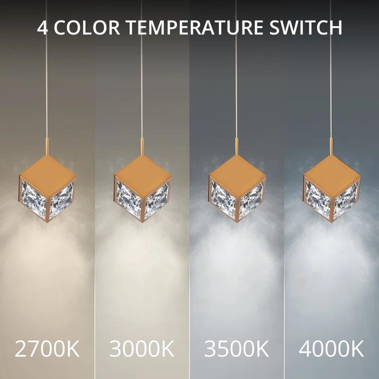 Aged Brass Crystal LED Multi-Light Pendant