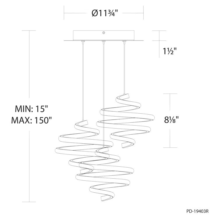 dweLED Whirl Round 3 - LED Light Pendant - 4-CCT