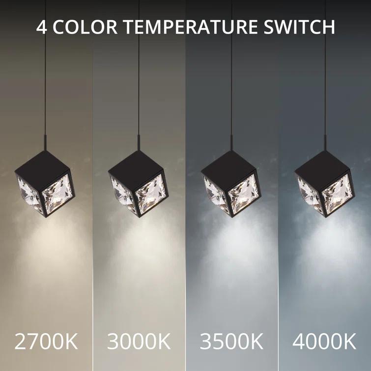 Black Faceted Crystal 9-Light LED Pendant Chandelier