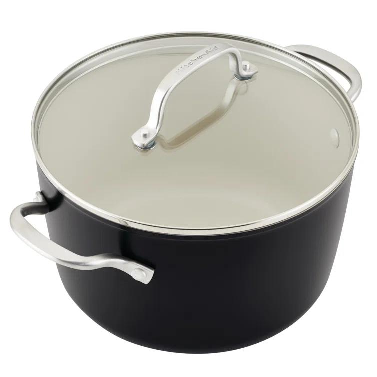 KitchenAid ® Matte Black Hard-Anodized Ceramic Non-Stick 10-Piece Cookware Set