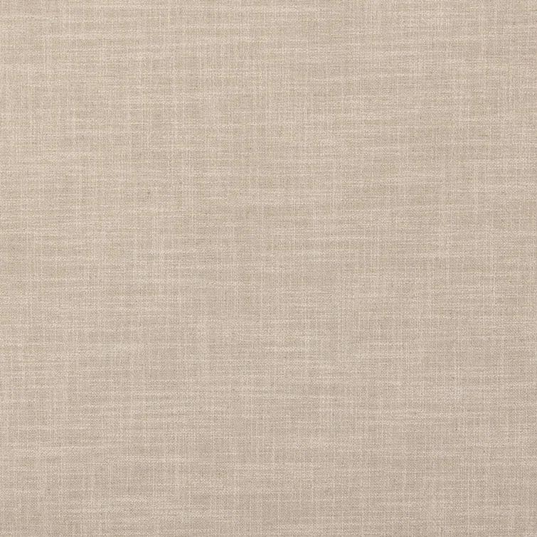 Beige Queen Upholstered Canopy Bed with Metal Frame