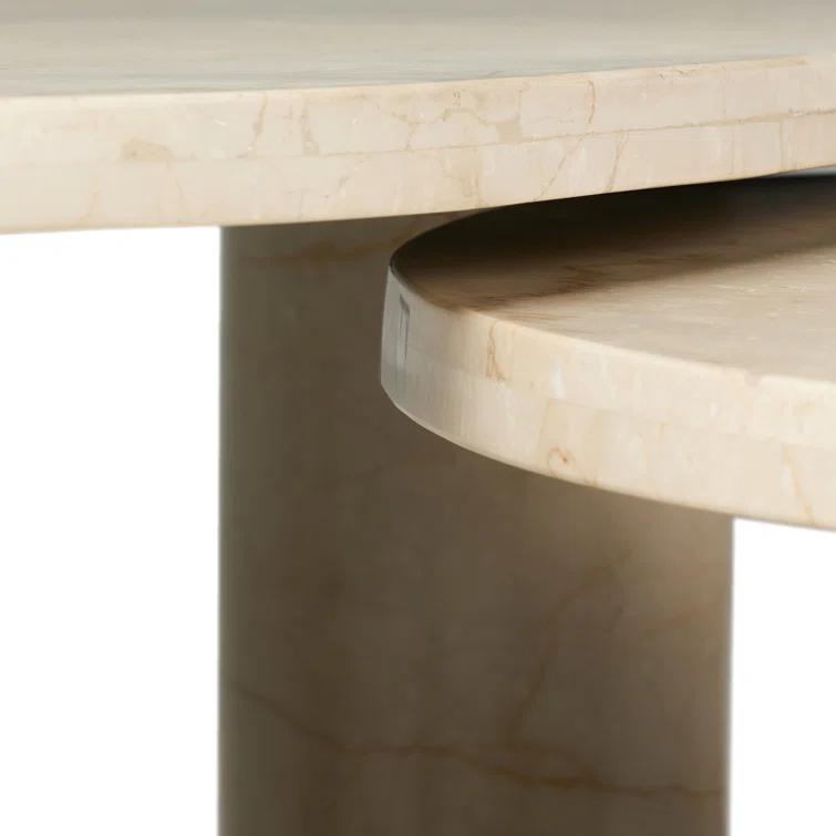 Mariano Nesting Coffee Table (Set of 2) - Cream Marble