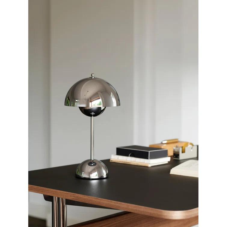 Chrome-Plated Cordless Adjustable Outdoor Table Lamp