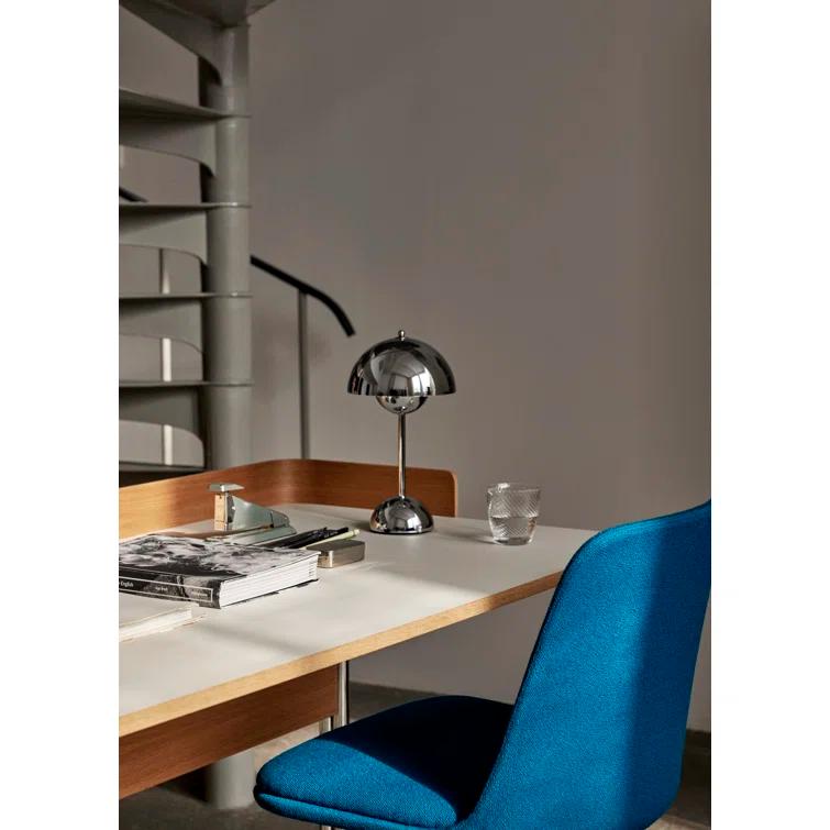 Chrome-Plated Cordless Adjustable Outdoor Table Lamp
