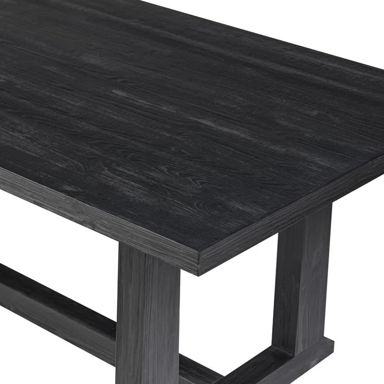 Otto Black Pine Extendable Rectangular Dining Table