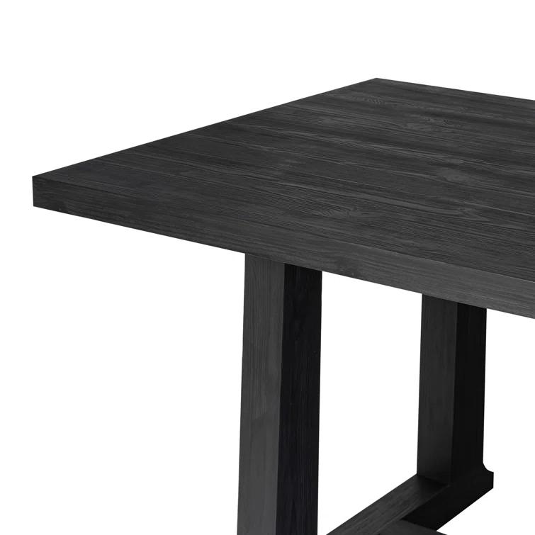 Otto Black Pine Extendable Rectangular Dining Table