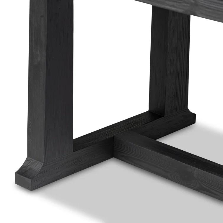 Otto Black Pine Extendable Rectangular Dining Table