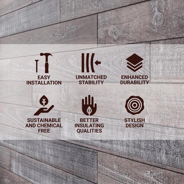 Thermo-Treated 1/4 in. x 5 in. x 4 ft. Barn Wood Wall Planks (10 sq. ft. 6-Pack)