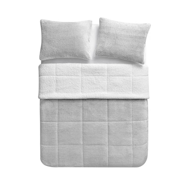 Ultra Plush Reversible Faux Fur and Sherpa 3-Piece Comforter Set
