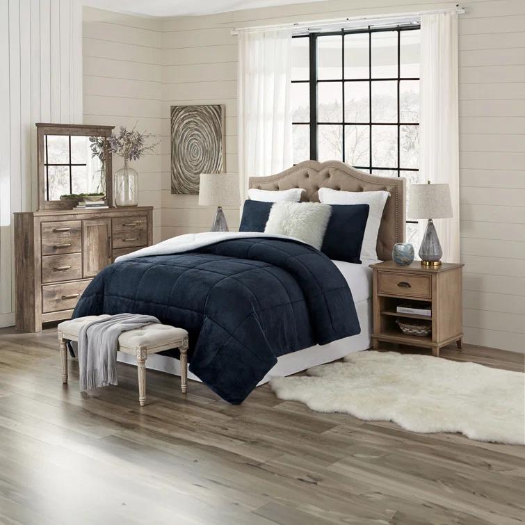 Ultra Plush Reversible Faux Fur and Sherpa 3-Piece Comforter Set