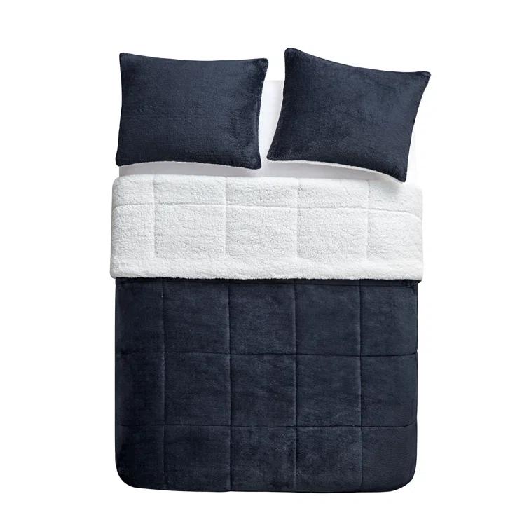 Ultra Plush Reversible Faux Fur and Sherpa 3-Piece Comforter Set