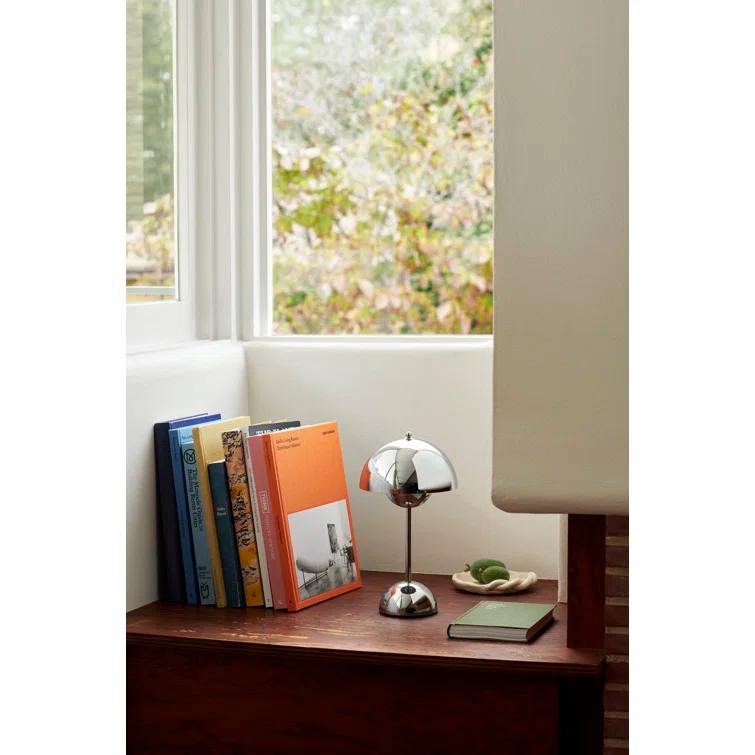 Chrome-Plated Cordless Adjustable Outdoor Table Lamp
