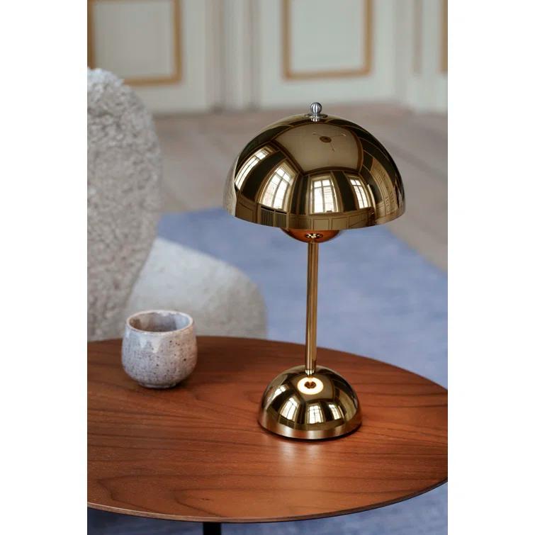 Chrome-Plated Cordless Adjustable Outdoor Table Lamp