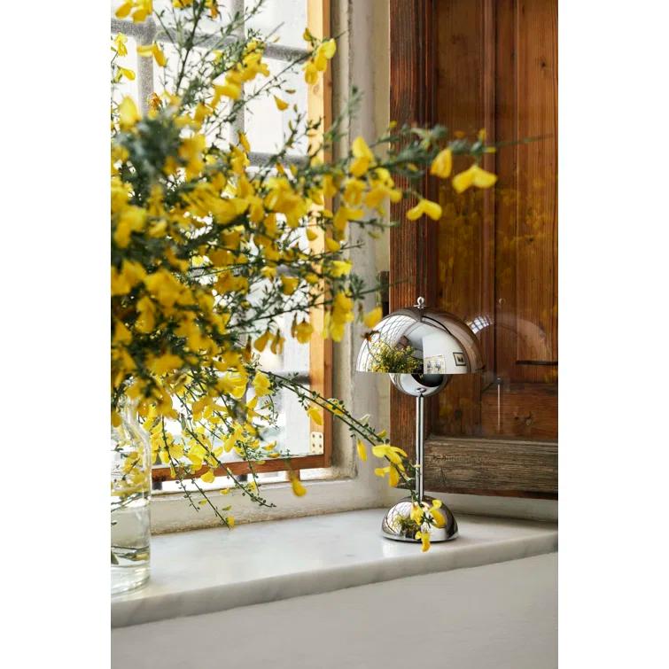 Chrome-Plated Cordless Adjustable Outdoor Table Lamp