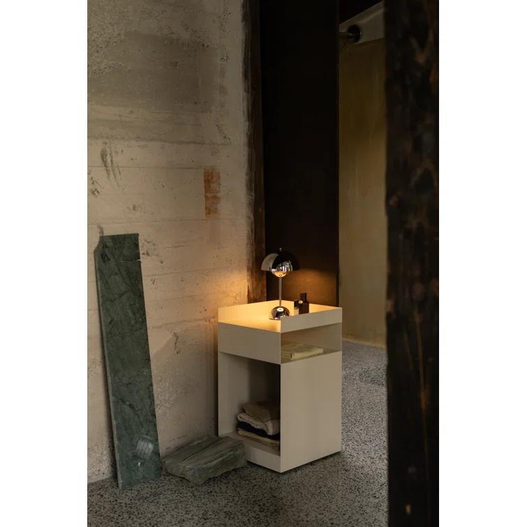 Chrome-Plated Cordless Adjustable Outdoor Table Lamp
