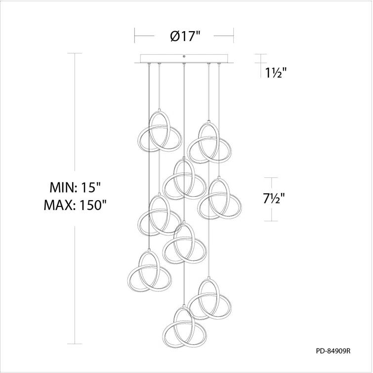 dweLED Vornado Round 9 - LED Light Pendant