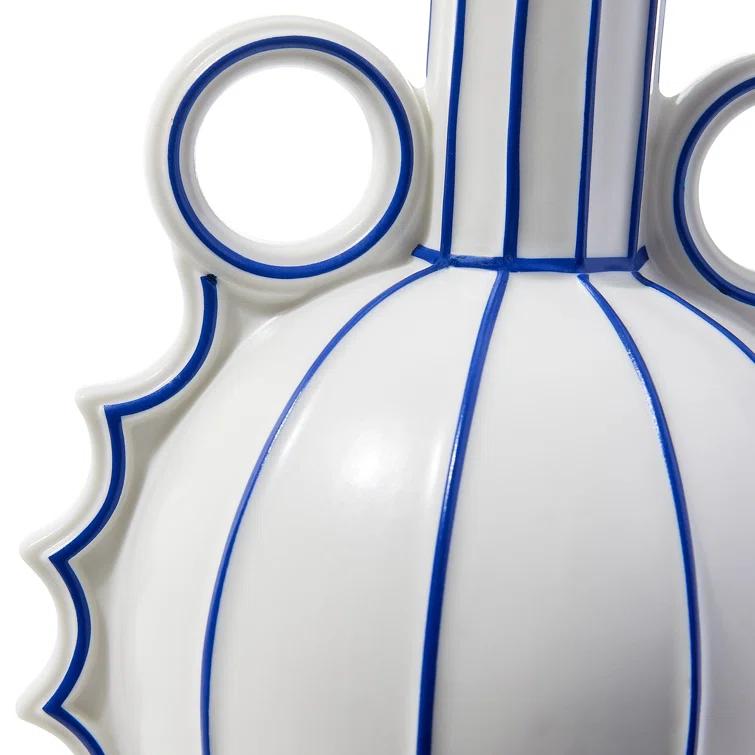 White and Blue Porcelain Decorative Table Vase