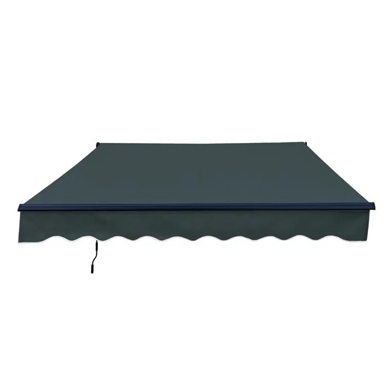 Motorized Retractable Patio Awning- Black Frame