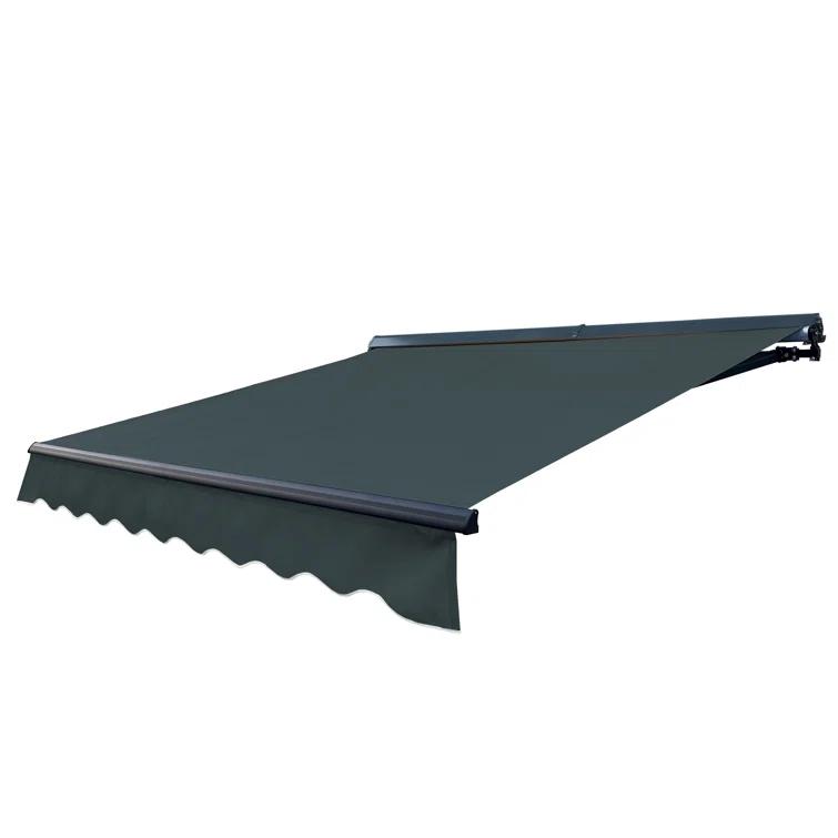 ALEKO Motorized Retractable Patio Awning- Black Frame
