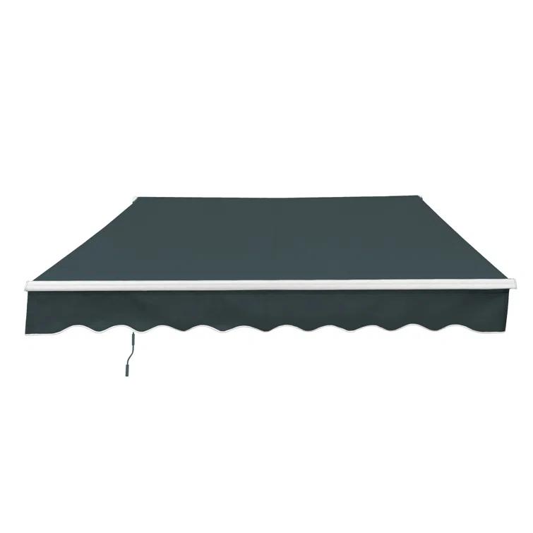 Motorized Retractable White Frame Patio Awning