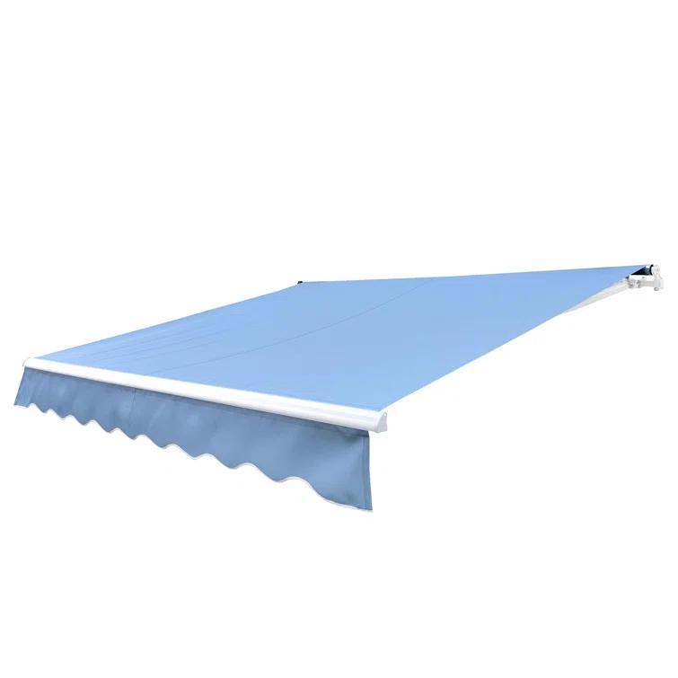 Motorized Retractable White Frame Patio Awning
