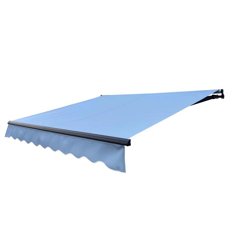 Retractable Home Patio Awning | Deck Canopy |UV Protection Sunshade | Manual Black Frame | Upgraded 2024