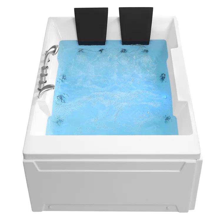 Modern 72'' x 48'' Alcove / Tile In Whirlpool Plastic / Acrylic Bathtub with Faucet