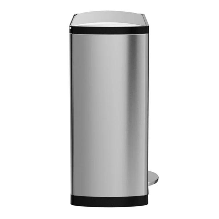 simplehuman 50 Liter / 13.0 Gallon Rectangular Kitchen Step Trash Can, Brushed Stainless Steel
