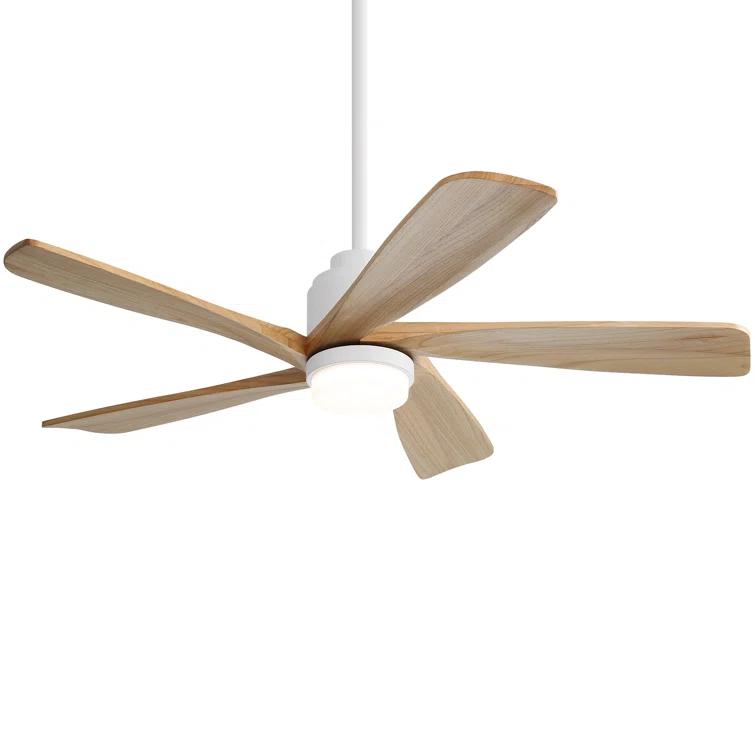 Sofucor 52" 5-Solid Blade Smart Modern Ceiling Fan with LED Light，Remote