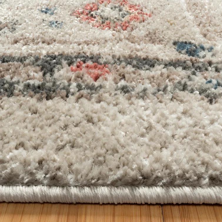 Heirloom Dov Transitional Oriental Border Floral Ivory Polypropylene Area Rug