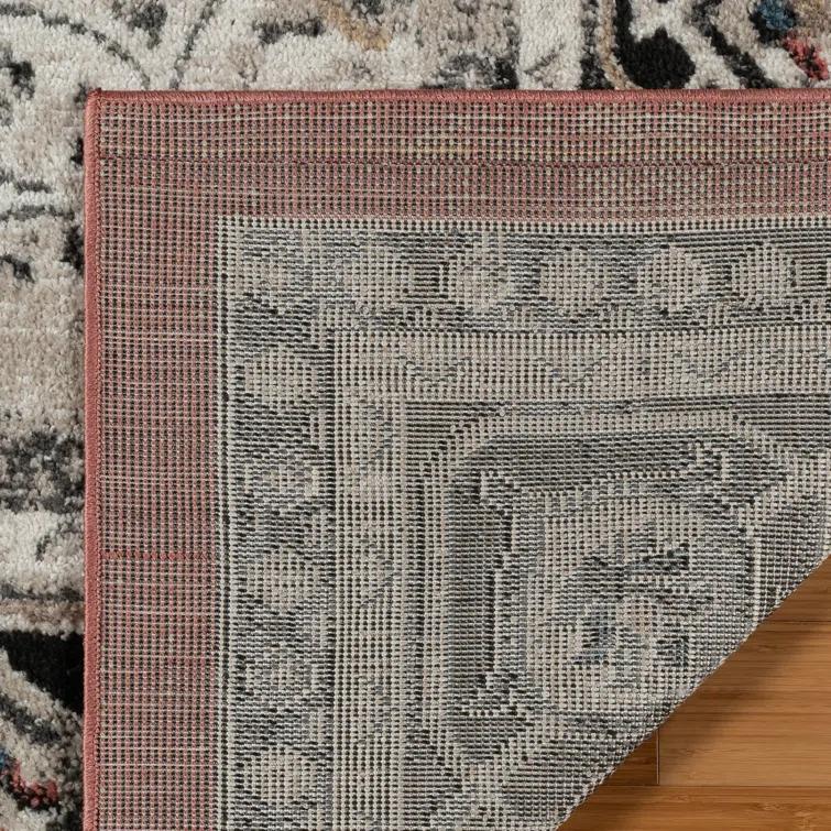 Heirloom Fluer Traditional Oriental Medallion Red Black Polypropylene Area Rug