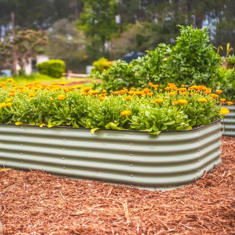 17" Tall 10 In 1 Modular Metal Outdoor Raised Garden Bed