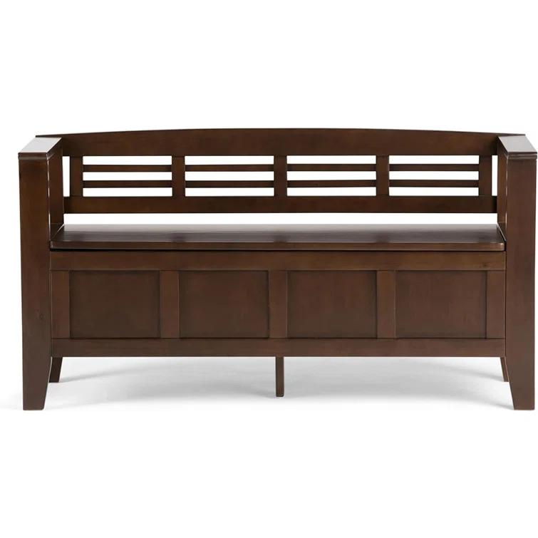 Simpli Home Adams Solid Wood Entryway Lift Top Storage Bench
