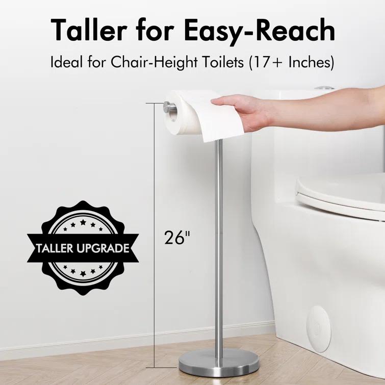 KES Freestanding Toilet Paper Holder with Weighted Base 26" H SUS304 Stainless Steel