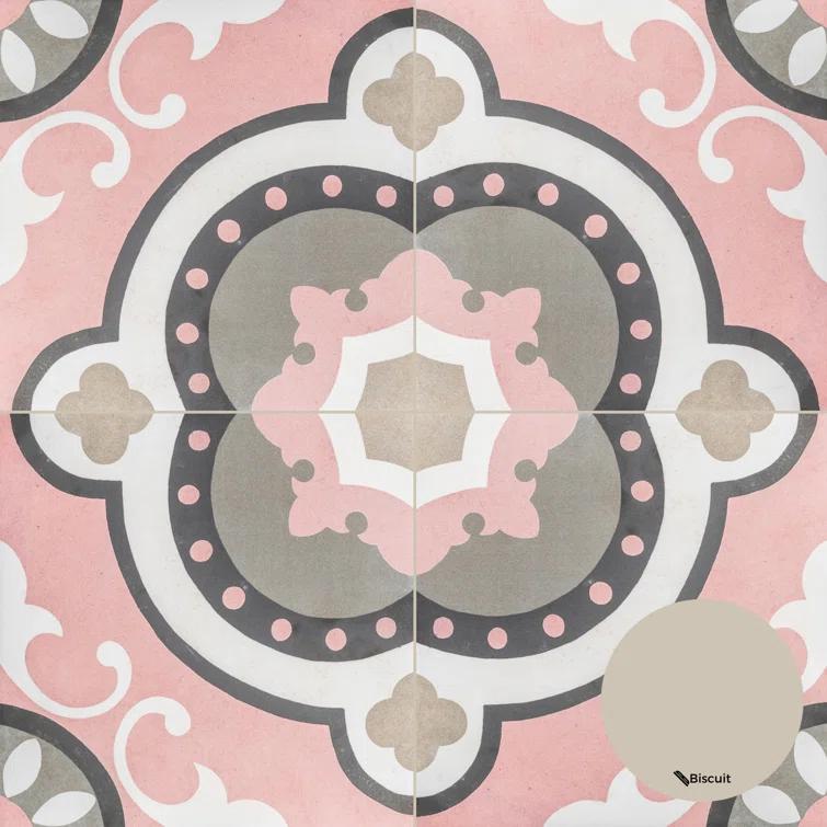 Art Deco 8" x 8" Porcelain Wall and Floor Tile