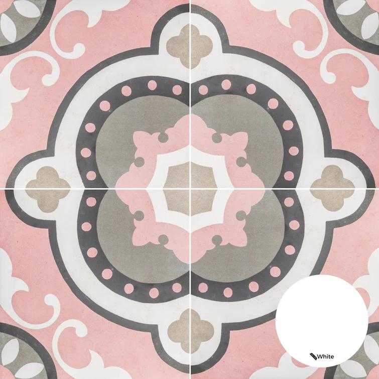 Art Deco 8" x 8" Porcelain Wall and Floor Tile