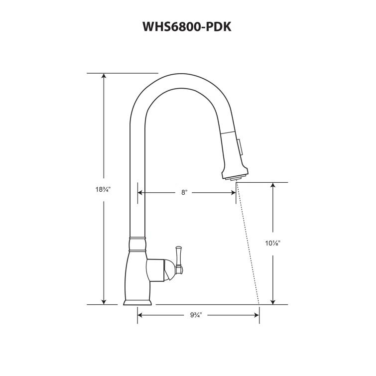 Whitehaus Collection Stainless Steel Single Lever Gooseneck Kitchen Faucet with Pull-down Spray Head