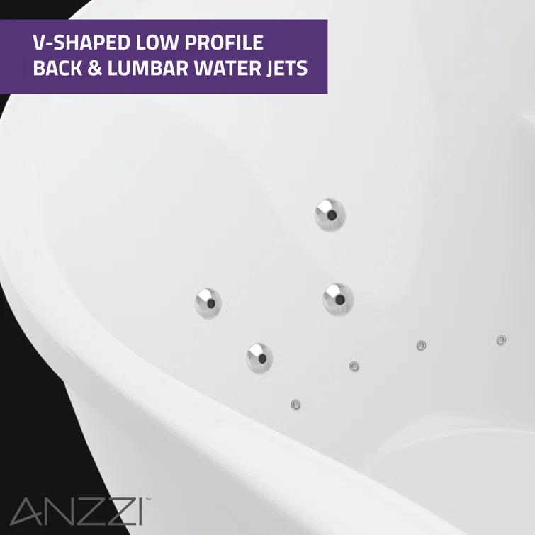 Lori 71.25” x 35.5” Freestanding Whirlpool and Air Acrylic Bathtub