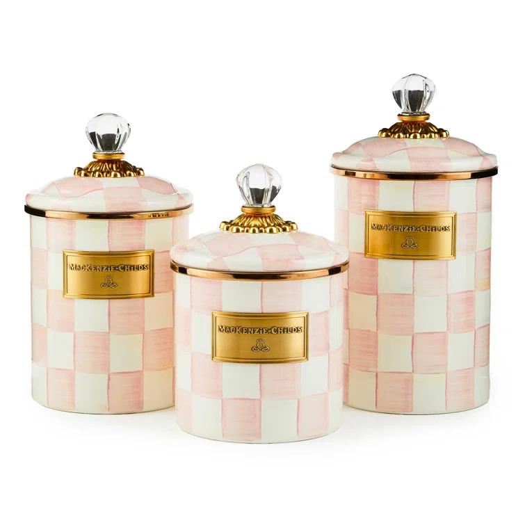 MacKenzie-Childs Rosy Check Kitchen Canisters & Storage Jars