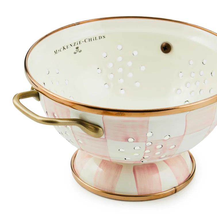 MacKenzie-Childs Rosy Check Colander