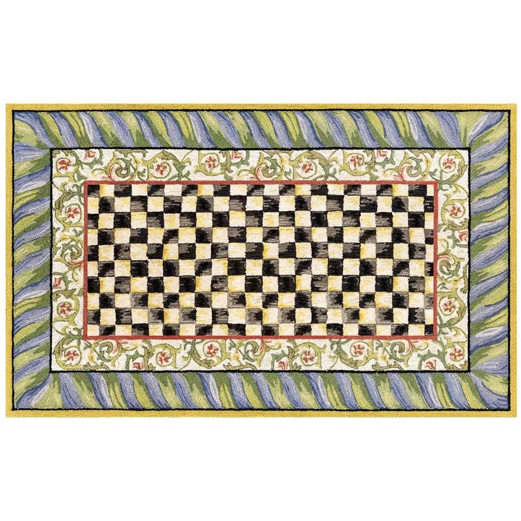 MacKenzie-Childs Courtly Check® Purple/Green Washable Rug