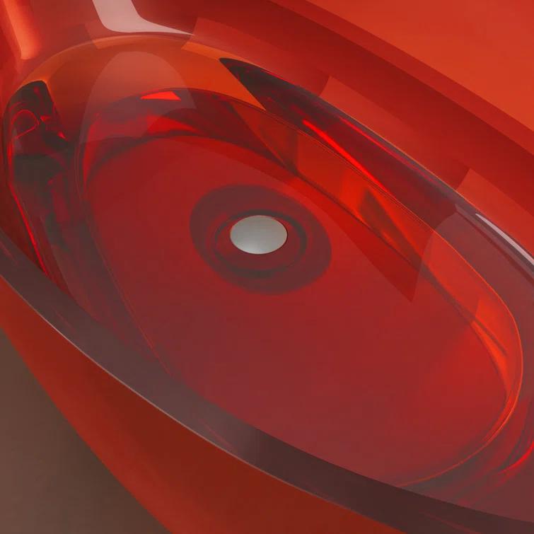 Vanity Art 59" x 31" Freestanding Soaking Stone Resin Bathtub with Polished Chrome Pop Up Drain VA6913-PRS