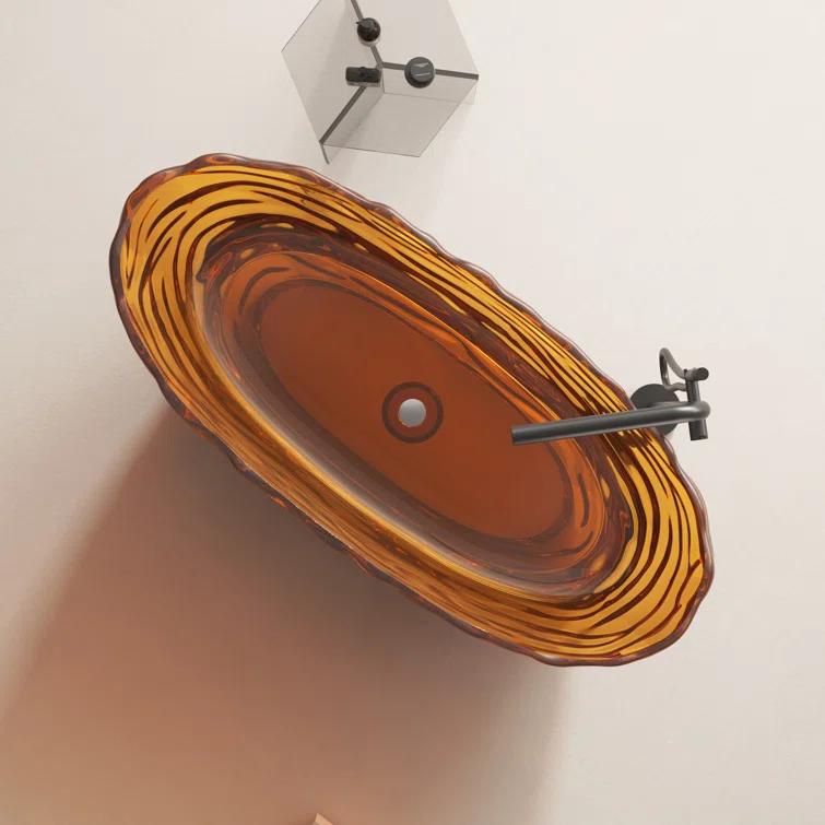 69" x 29.5" Freestanding Soaking Stone Resin Bathtub with Polished Chrome Pop Up Drain