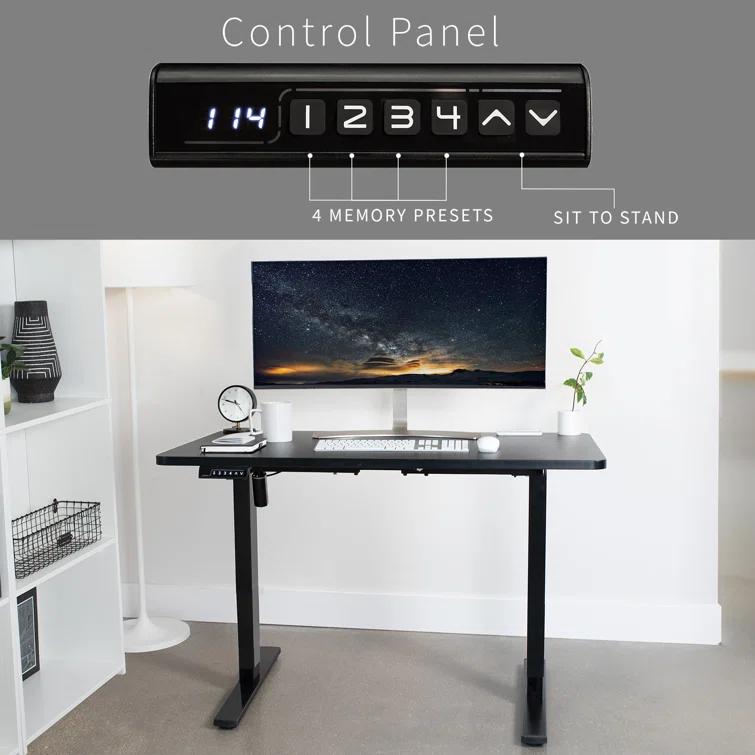 VIVO Single Motor Electric Desk with Push Button Memory Controller