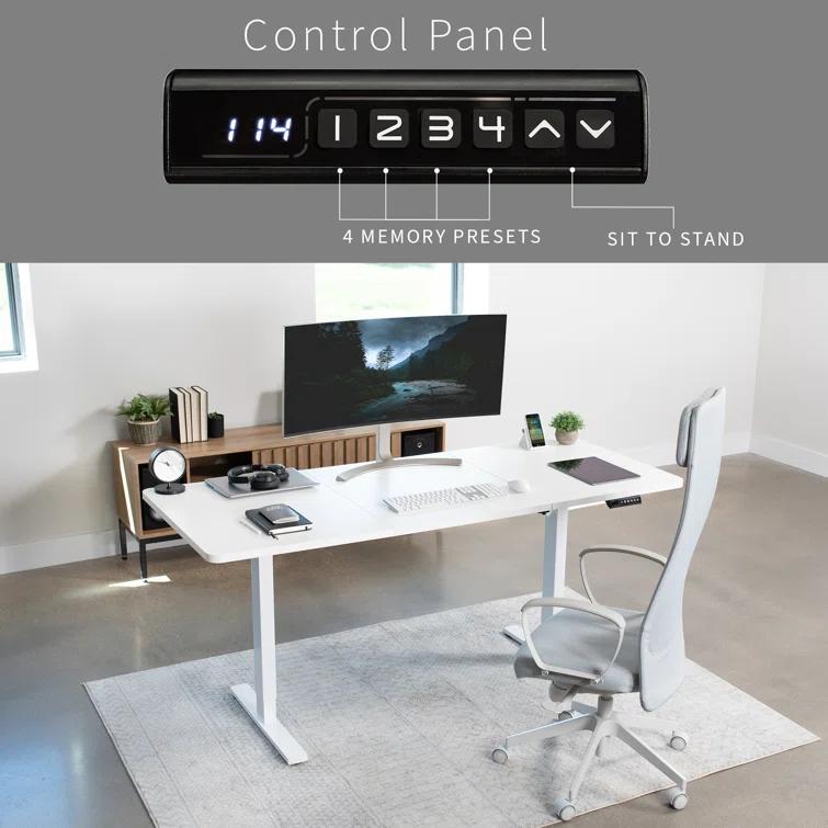VIVO Single Motor Electric Desk with Push Button Memory Controller