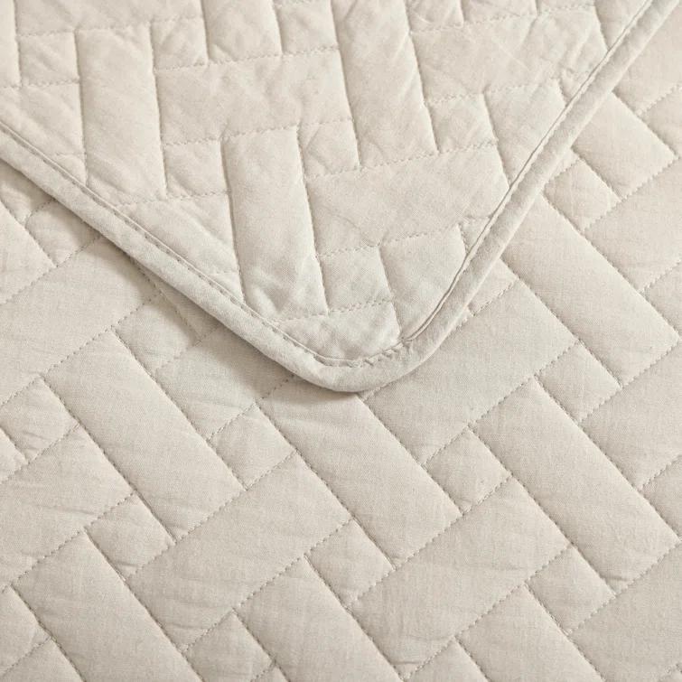 Dune Twin Cotton Reversible Quilt Set with Shams